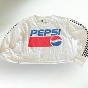 Retro Pepsi Graphic Print Crop Top Pullover Women Size Medium :)